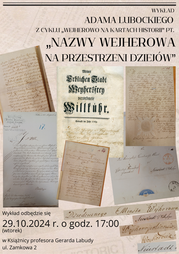 Zdjęcie do newsa Nazewnictwo Wejherowa w świetle historii. Wykład w Książnicy